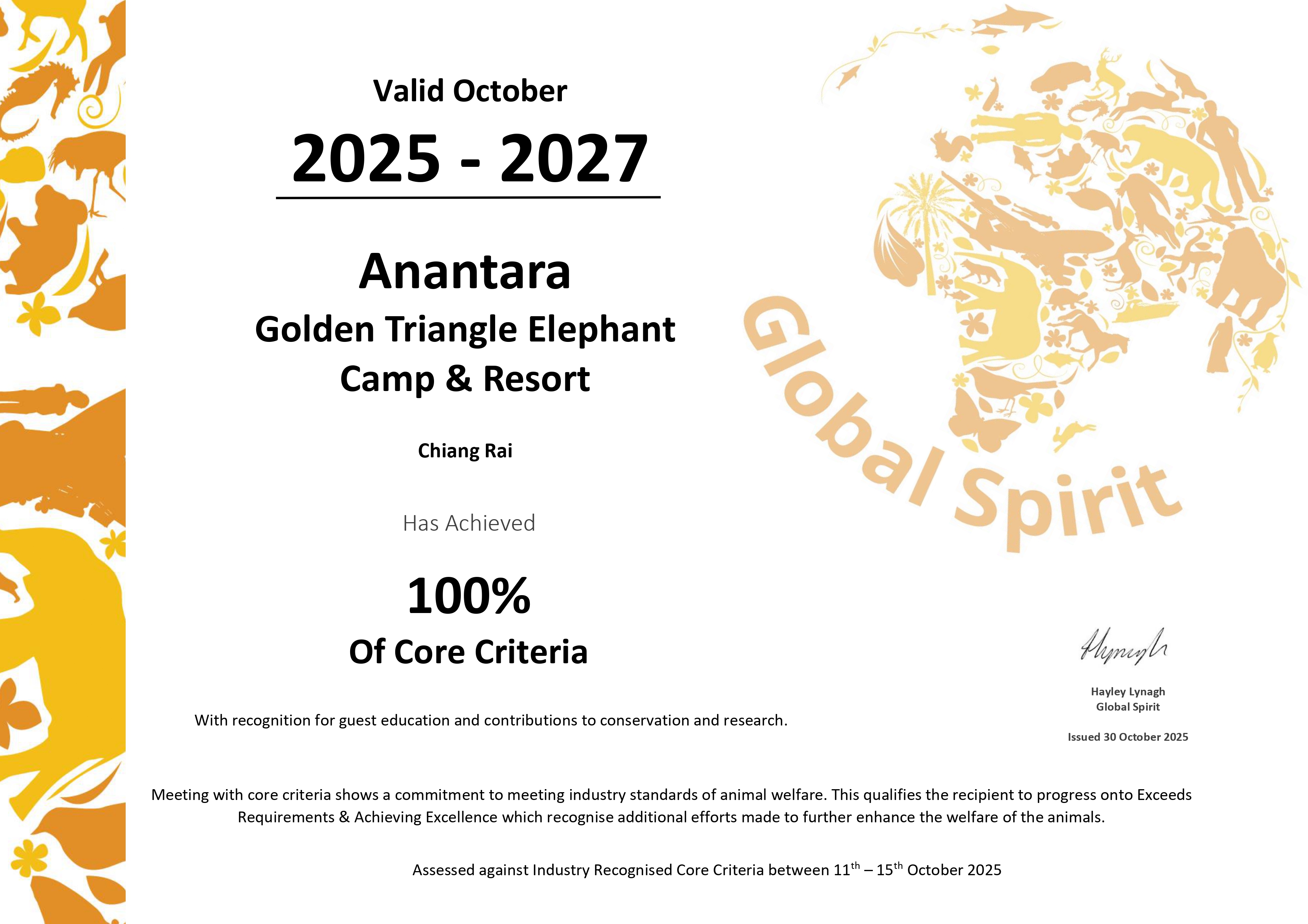 Global Spirit AGT_CC Certificate 2025